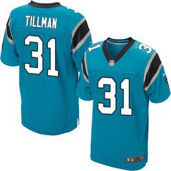 Nike Panthers #31 Charles Tillman Blue Alternate Mens Stitched NFL Elite Jersey Nike Panthers #31 Charles Tillman Blue Alternate Mens Stitched NFL Elite Jersey