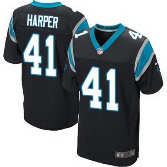 Nike Panthers #41 Roman Harper Black Team Color Mens Stitched NFL Elite Jersey Nike Panthers #41 Roman Harper Black Team Color Mens Stitched NFL Elite Jersey