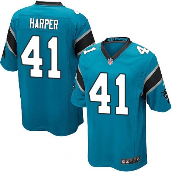 Nike Panthers #41 Roman Harper Blue Alternate Mens Stitched NFL Elite Jersey Nike Panthers #41 Roman Harper Blue Alternate Mens Stitched NFL Elite Jersey