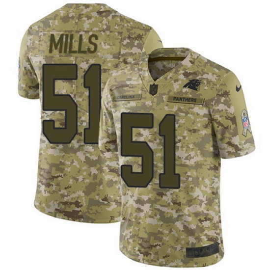 Nike Panthers #51 Sam Mills Camo Mens Stitched NFL Limited 2018 Salute To Service Jersey Nike Panthers #51 Sam Mills Camo Mens Stitched NFL Limited 2018 Salute To Service Jersey