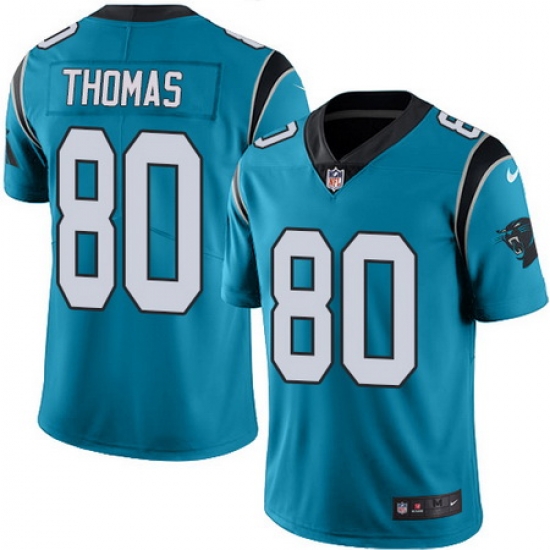 Nike Panthers #80 Ian Thomas Blue Mens Stitched NFL Limited Rush Jersey Nike Panthers #80 Ian Thomas Blue Mens Stitched NFL Limited Rush Jersey