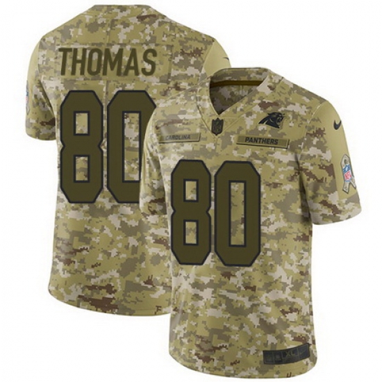 Nike Panthers #80 Ian Thomas Camo Mens Stitched NFL Limited 2018 Salute To Service Jersey Nike Panthers #80 Ian Thomas Camo Mens Stitched NFL Limited 2018 Salute To Service Jersey