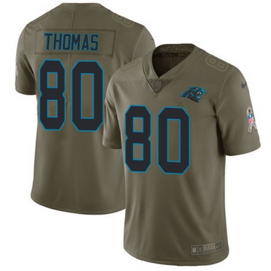 Nike Panthers #80 Ian Thomas Olive Mens Stitched NFL Limited 2017 Salute To Service Jersey Nike Panthers #80 Ian Thomas Olive Mens Stitched NFL Limited 2017 Salute To Service Jersey