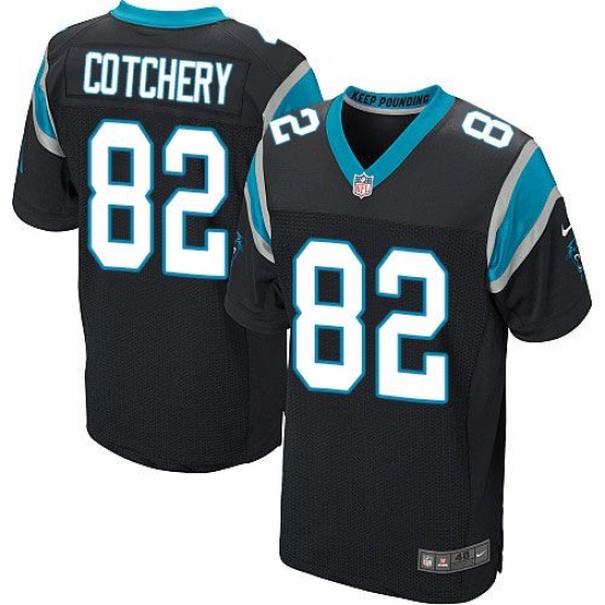 Nike Panthers #82 Jerricho Cotchery Black Team Color Mens Stitched NFL Elite Jersey Nike Panthers #82 Jerricho Cotchery Black Team Color Mens Stitched NFL Elite Jersey