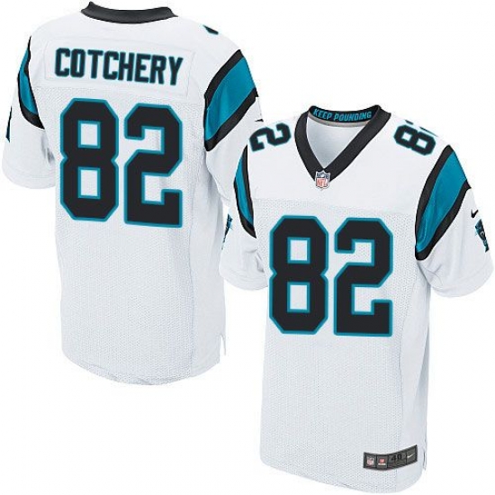 Nike Panthers #82 Jerricho Cotchery White Mens Stitched NFL Elite Jersey Nike Panthers #82 Jerricho Cotchery White Mens Stitched NFL Elite Jersey