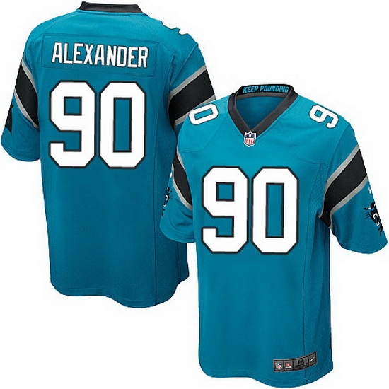Nike Panthers #90 Frank Alexander Blue Team Color Mens Stitched NFL Elite Jersey Nike Panthers #90 Frank Alexander Blue Team Color Mens Stitched NFL Elite Jersey