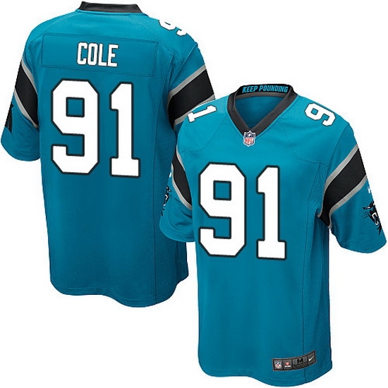 Nike Panthers #91 Colin Cole Blue Team Color Mens Stitched NFL Elite Jersey Nike Panthers #91 Colin Cole Blue Team Color Mens Stitched NFL Elite Jersey