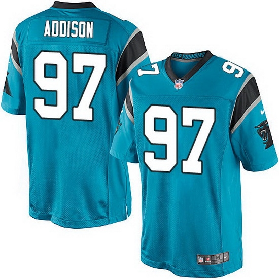 Nike Panthers #97 Mario Addison Blue Team Color Mens Stitched NFL Elite Jersey Nike Panthers #97 Mario Addison Blue Team Color Mens Stitched NFL Elite Jersey