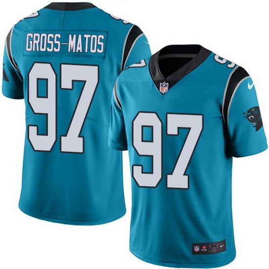 Nike Panthers 97 Yetur Gross Matos Blue Men Stitched NFL Limited Rush Jersey Nike Panthers 97 Yetur Gross Matos Blue Men Stitched NFL Limited Rush Jersey