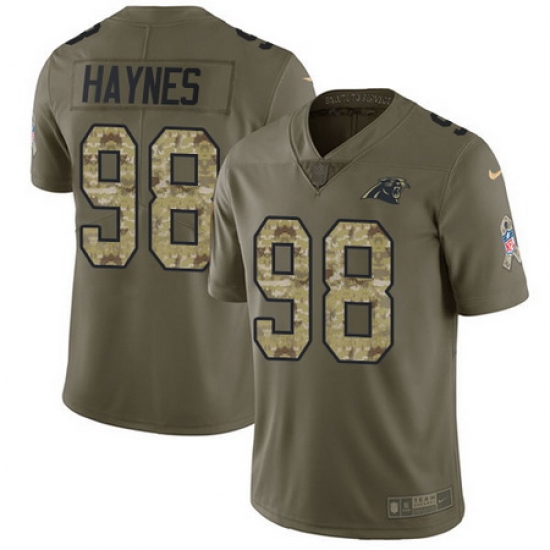 Nike Panthers #98 Marquis Haynes Olive Camo Mens Stitched NFL Limited 2017 Salute To Service Jersey Nike Panthers #98 Marquis Haynes Olive Camo Mens Stitched NFL Limited 2017 Salute To Service Jersey