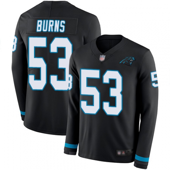 Panthers 53 Brian Burns Black Team Color Men Stitched Football Limited Therma Long Sleeve Jersey Panthers 53 Brian Burns Black Team Color Men Stitched Football Limited Therma Long Sleeve Jersey