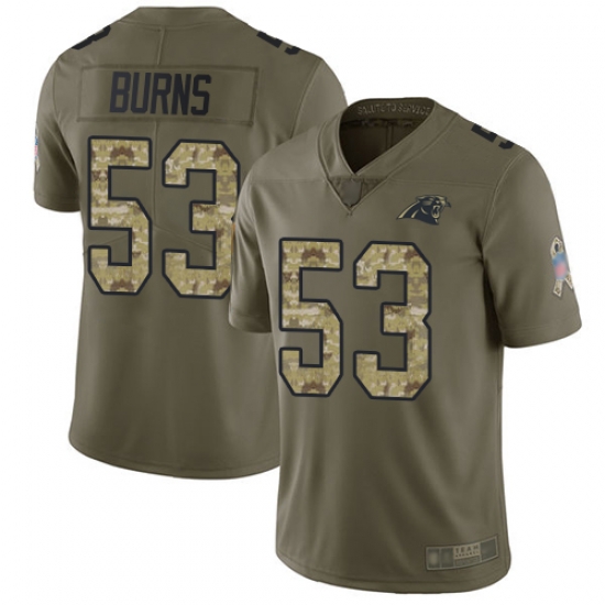 Panthers 53 Brian Burns Olive Camo Men Stitched Football Limited 2017 Salute To Service Jersey Panthers 53 Brian Burns Olive Camo Men Stitched Football Limited 2017 Salute To Service Jersey
