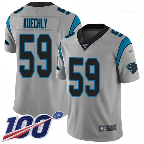 Panthers 59 Luke Kuechly Silver Men Stitched Football Limited Inverted Legend 100th Season Jersey Panthers 59 Luke Kuechly Silver Men Stitched Football Limited Inverted Legend 100th Season Jersey