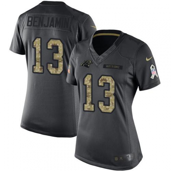 Nike Panthers #13 Kelvin Benjamin Black Womens Stitched NFL Limited 2016 Salute to Service Jersey Nike Panthers #13 Kelvin Benjamin Black Womens Stitched NFL Limited 2016 Salute to Service Jersey