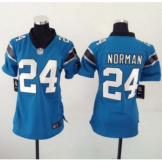 Nike Panthers #24 Josh Norman Blue Alternate Womens Stitched NFL Elite Jersey Nike Panthers #24 Josh Norman Blue Alternate Womens Stitched NFL Elite Jersey