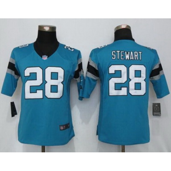 Nike Panthers #28 Jonathan Stewart Blue Alternate Womens Stitched NFL Elite Jersey Nike Panthers #28 Jonathan Stewart Blue Alternate Womens Stitched NFL Elite Jersey