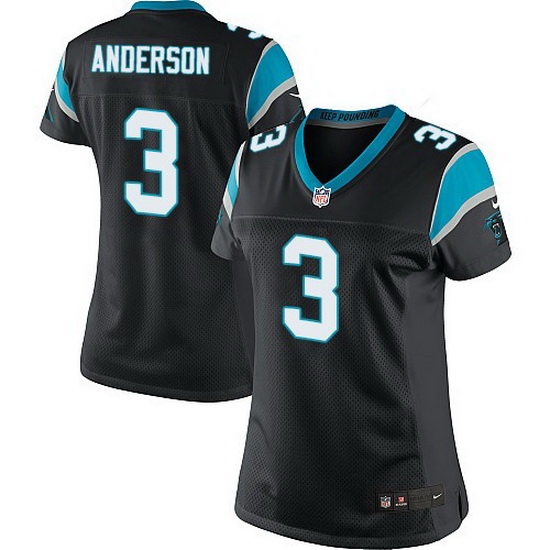 Nike Panthers #3 Derek Anderson Black Team Color Women Stitched NFL Jersey Nike Panthers #3 Derek Anderson Black Team Color Women Stitched NFL Jersey