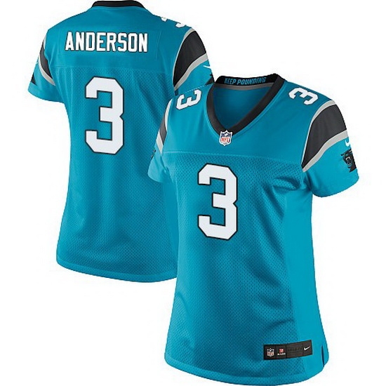 Nike Panthers #3 Derek Anderson Blue Team Color Women Stitched NFL Jersey Nike Panthers #3 Derek Anderson Blue Team Color Women Stitched NFL Jersey