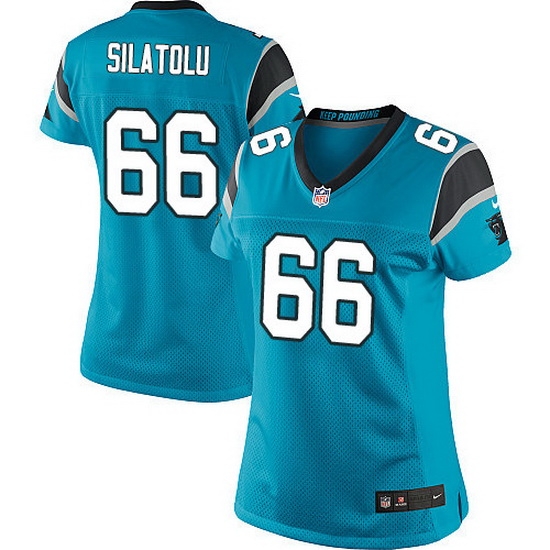 Nike Panthers #66 Amini Silatolu Blue Team Color Women Stitched NFL Jersey Nike Panthers #66 Amini Silatolu Blue Team Color Women Stitched NFL Jersey