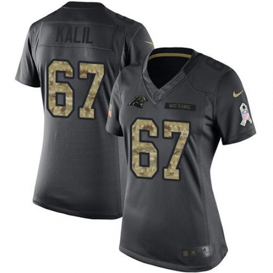 Nike Panthers #67 Ryan Kalil Black Womens Stitched NFL Limited 2016 Salute to Service Jersey Nike Panthers #67 Ryan Kalil Black Womens Stitched NFL Limited 2016 Salute to Service Jersey
