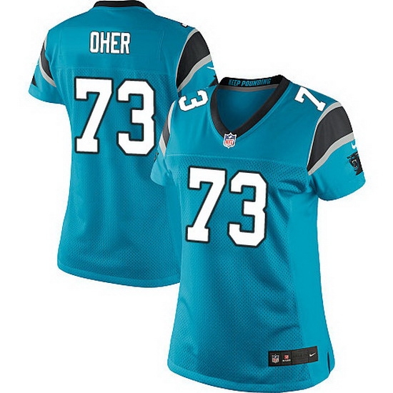 Nike Panthers #73 Michael Oher Blue Team Color Women Stitched NFL Jersey Nike Panthers #73 Michael Oher Blue Team Color Women Stitched NFL Jersey