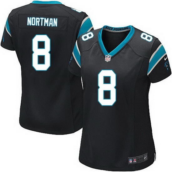 Nike Panthers #8 Brad Nortman Black Team Color Women Stitched NFL Jersey Nike Panthers #8 Brad Nortman Black Team Color Women Stitched NFL Jersey