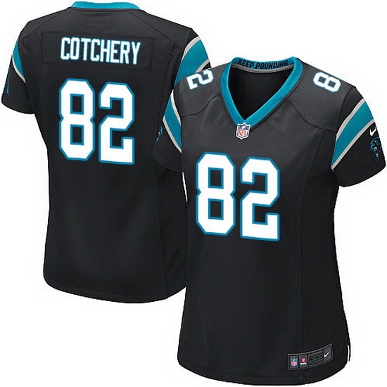 Nike Panthers #82 Jerricho Cotchery Black Team Color Women Stitched NFL Jersey Nike Panthers #82 Jerricho Cotchery Black Team Color Women Stitched NFL Jersey