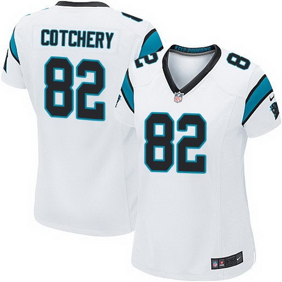Nike Panthers #82 Jerricho Cotchery White Team Color Women Stitched NFL Jersey Nike Panthers #82 Jerricho Cotchery White Team Color Women Stitched NFL Jersey
