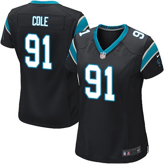 Nike Panthers #91 Colin Cole Black Team Color Women Stitched NFL Jersey Nike Panthers #91 Colin Cole Black Team Color Women Stitched NFL Jersey