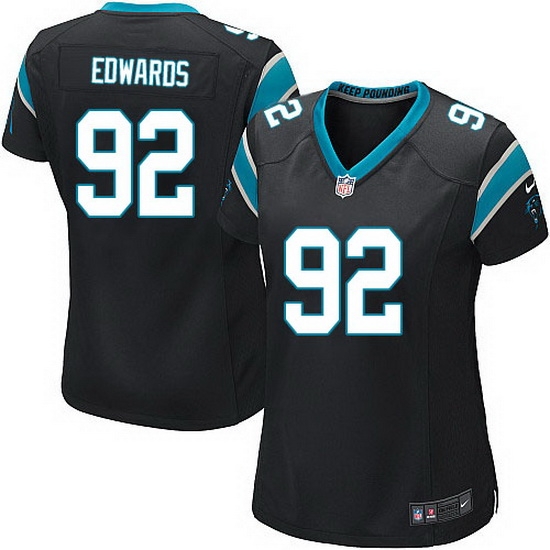 Nike Panthers #92 Dwan Edwards Black Team Color Women Stitched NFL Jersey Nike Panthers #92 Dwan Edwards Black Team Color Women Stitched NFL Jersey