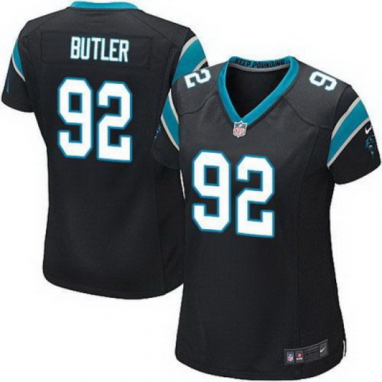 Nike Panthers #92 Vernon Butler Black Team Color Womens Stitched NFL Elite Jersey Nike Panthers #92 Vernon Butler Black Team Color Womens Stitched NFL Elite Jersey