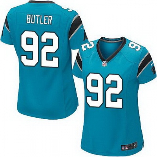 Nike Panthers #92 Vernon Butler Blue Alternate Womens Stitched NFL Elite Jersey Nike Panthers #92 Vernon Butler Blue Alternate Womens Stitched NFL Elite Jersey