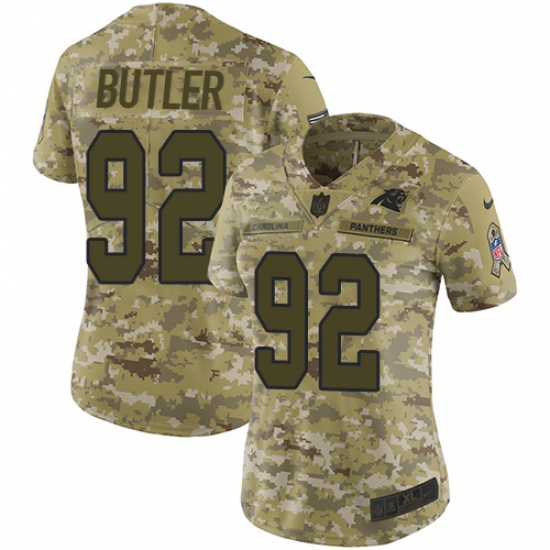 Nike Panthers #92 Vernon Butler Camo Women Stitched NFL Limited 2018 Salute to Service Jersey Nike Panthers #92 Vernon Butler Camo Women Stitched NFL Limited 2018 Salute to Service Jersey