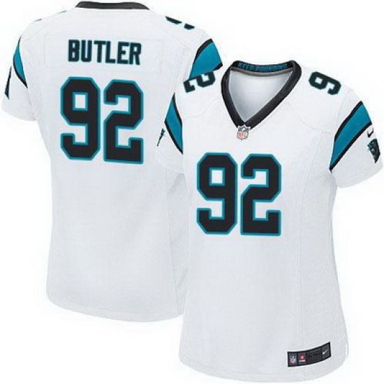 Nike Panthers #92 Vernon Butler White Womens Stitched NFL Elite Jersey Nike Panthers #92 Vernon Butler White Womens Stitched NFL Elite Jersey
