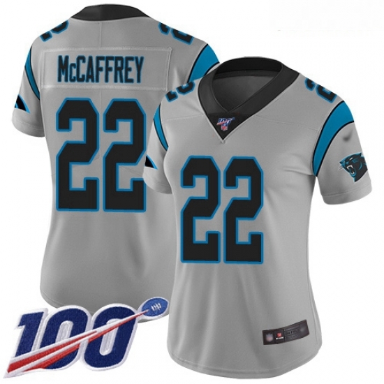 Panthers #22 Christian McCaffrey Silver Women Stitched Football Limited Inverted Legend 100th Season Jersey Panthers #22 Christian McCaffrey Silver Women Stitched Football Limited Inverted Legend 100th Season Jersey