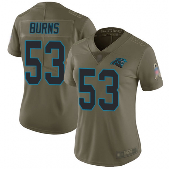 Panthers 53 Brian Burns Olive Women Stitched Football Limited 2017 Salute to Service Jersey Panthers 53 Brian Burns Olive Women Stitched Football Limited 2017 Salute to Service Jersey