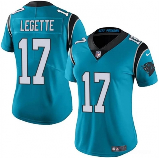 Women Carolina Panthers 17 Xavier Legette Blue Vapor Stitched Jersey Women Carolina Panthers 17 Xavier Legette Blue Vapor Stitched Jersey