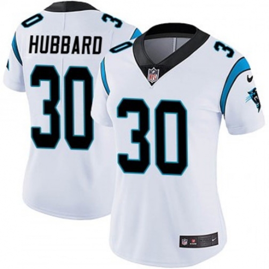 Women Carolina Panthers #30 Chuba Hubbard White F U S E Stitched NFL Jersey Women Carolina Panthers #30 Chuba Hubbard White F U S E Stitched NFL Jersey