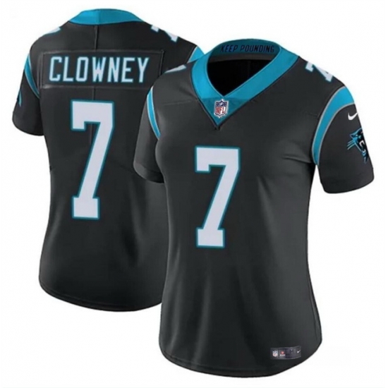 Women Carolina Panthers 7 Jadeveon Clowney Black Stitched Jersey Women Carolina Panthers 7 Jadeveon Clowney Black Stitched Jersey