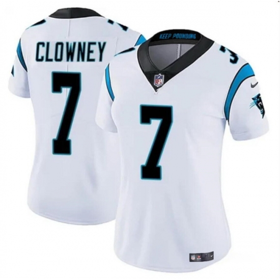Women Carolina Panthers 7 Jadeveon Clowney White Stitched Jersey Women Carolina Panthers 7 Jadeveon Clowney White Stitched Jersey