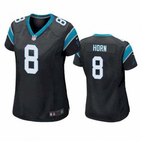 Women Carolina Panthers #8 Jaycee Horn Black Stitched Football Limited Jersey Women Carolina Panthers #8 Jaycee Horn Black Stitched Football Limited Jersey
