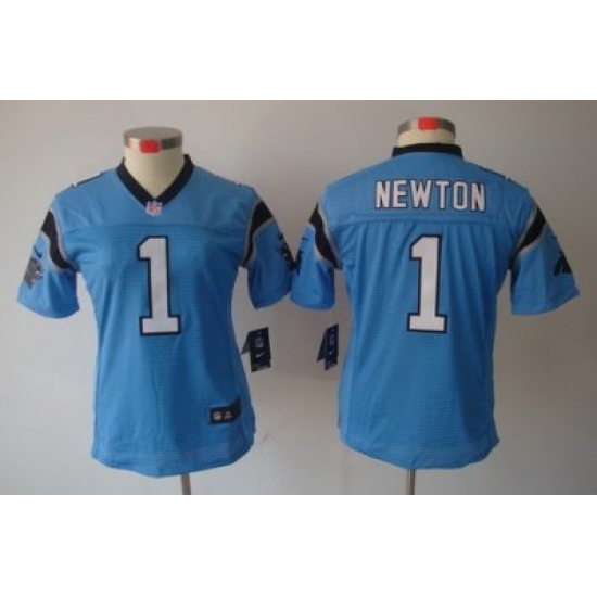 Women Nike Carolina Panthers 1# Newton Blue[Women Limited Jerseys]