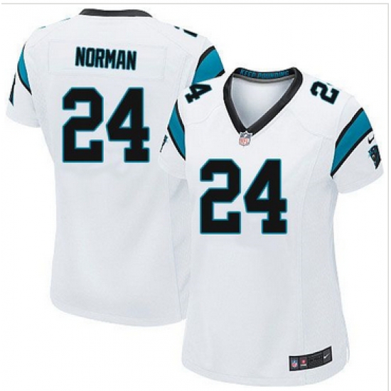 Women Nike Panthers #24 Josh Norman White Stitched NFL Elite Jersey Women Nike Panthers #24 Josh Norman White Stitched NFL Elite Jersey