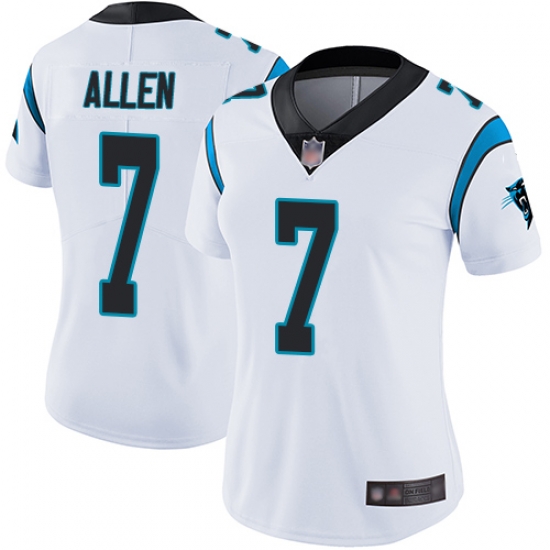 Women Panthers 7 Kyle Allen White Stitched Football Vapor Untouchable Limited Jersey Women Panthers 7 Kyle Allen White Stitched Football Vapor Untouchable Limited Jersey
