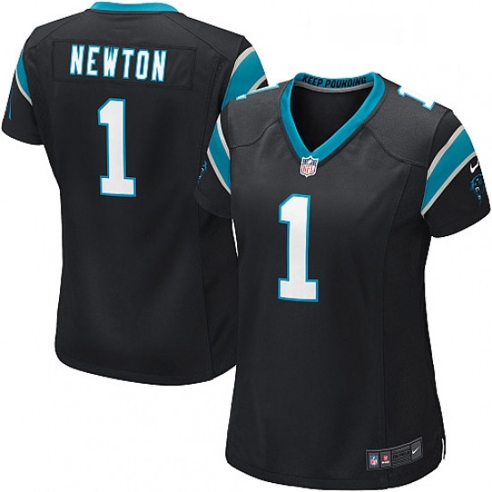 Womens Nike Carolina Panthers 1 Cam Newton Game Black Team Color NFL Jersey Womens Nike Carolina Panthers 1 Cam Newton Game Black Team Color NFL Jersey