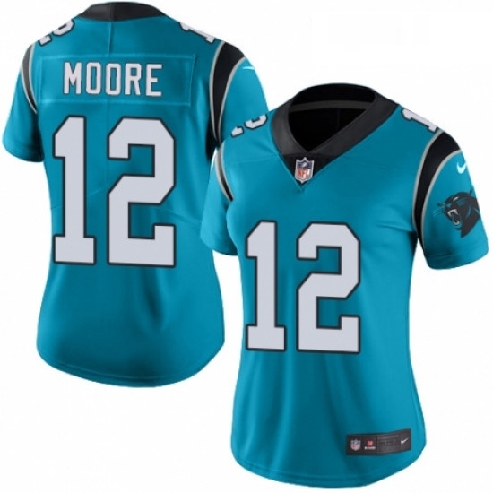 Womens Nike Carolina Panthers 12 DJ Moore Blue Alternate Vapor Untouchable Elite Player NFL Jersey Womens Nike Carolina Panthers 12 DJ Moore Blue Alternate Vapor Untouchable Elite Player NFL Jersey
