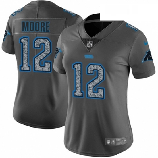 Womens Nike Carolina Panthers 12 DJ Moore Gray Static Vapor Untouchable Limited NFL Jersey Womens Nike Carolina Panthers 12 DJ Moore Gray Static Vapor Untouchable Limited NFL Jersey