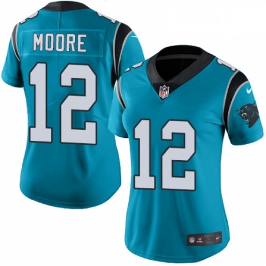 Womens Nike Carolina Panthers 12 DJ Moore Limited Blue Rush Vapor Untouchable NFL Jersey Womens Nike Carolina Panthers 12 DJ Moore Limited Blue Rush Vapor Untouchable NFL Jersey