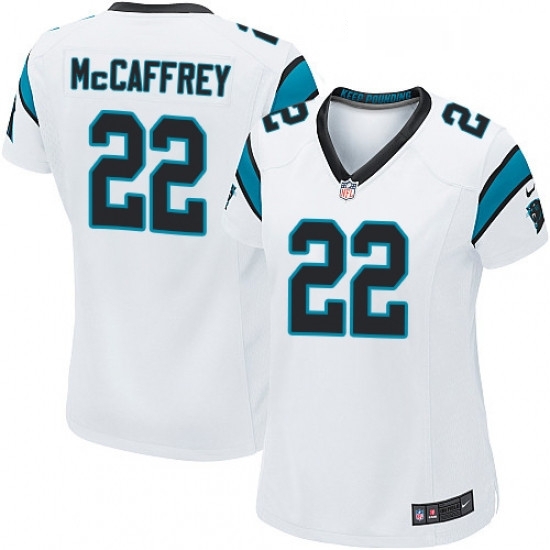 Womens Nike Carolina Panthers 22 Christian McCaffrey Game White NFL Jersey Womens Nike Carolina Panthers 22 Christian McCaffrey Game White NFL Jersey