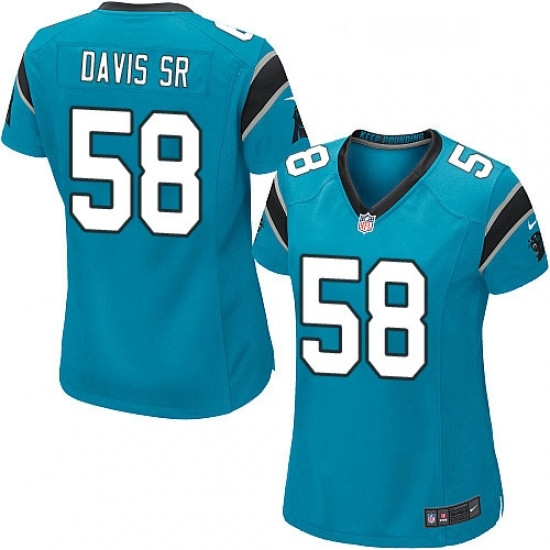 Womens Nike Carolina Panthers 58 Thomas Davis Game Blue Alternate NFL Jersey Womens Nike Carolina Panthers 58 Thomas Davis Game Blue Alternate NFL Jersey